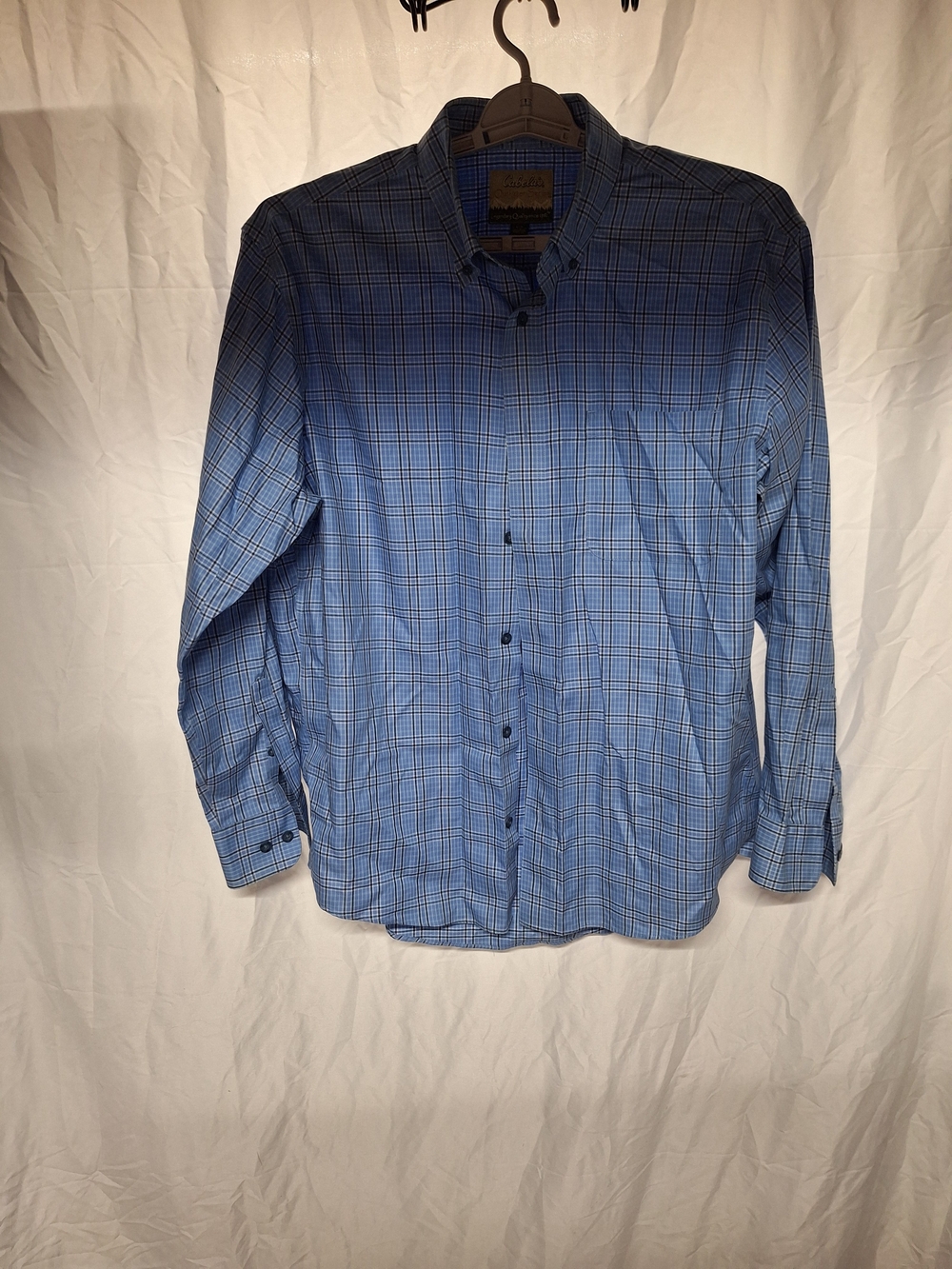 Cabela's Blue Plaid Button-Down Dress Shirt